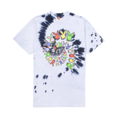 Color Bars x Playboy - Bunny Head Spiral Black/White Tee